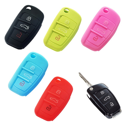 2 PCS Car Key Cover Silicone Flip Key Remote Holder Case Cover for Audi Q3 A3 A1, Black, Green, Pink, Blue, Red