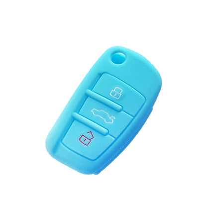 2 PCS Car Key Cover Silicone Flip Key Remote Holder Case Cover for Audi Q3 A3 A1, Black, Green, Pink, Blue, Red