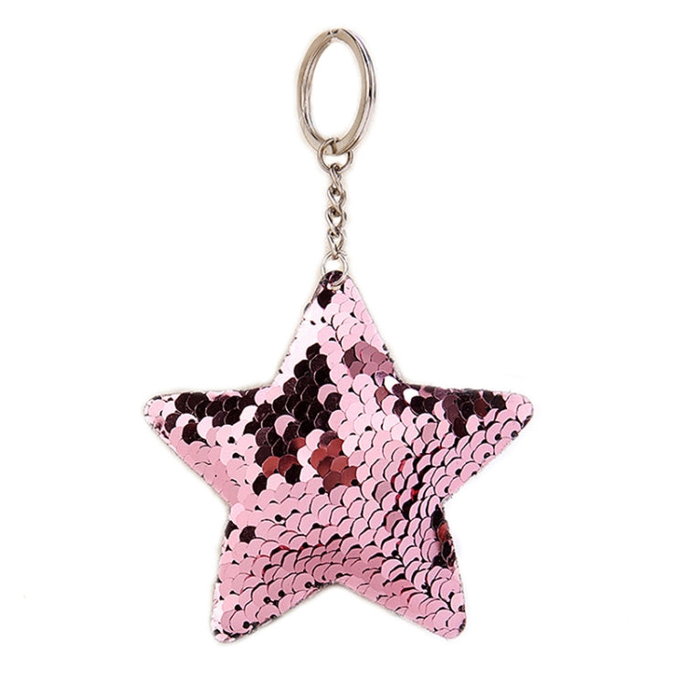 2 PCS Cute Chaveiro Star Keychain Glitter Pompom Sequins Key Chain Gifts for Women Llaveros Mujer Car Bag Accessories Key Ring, Star Shape(Pink), Star Shape(Green), Star Shape(Magenta), Star Shape(Colorful)