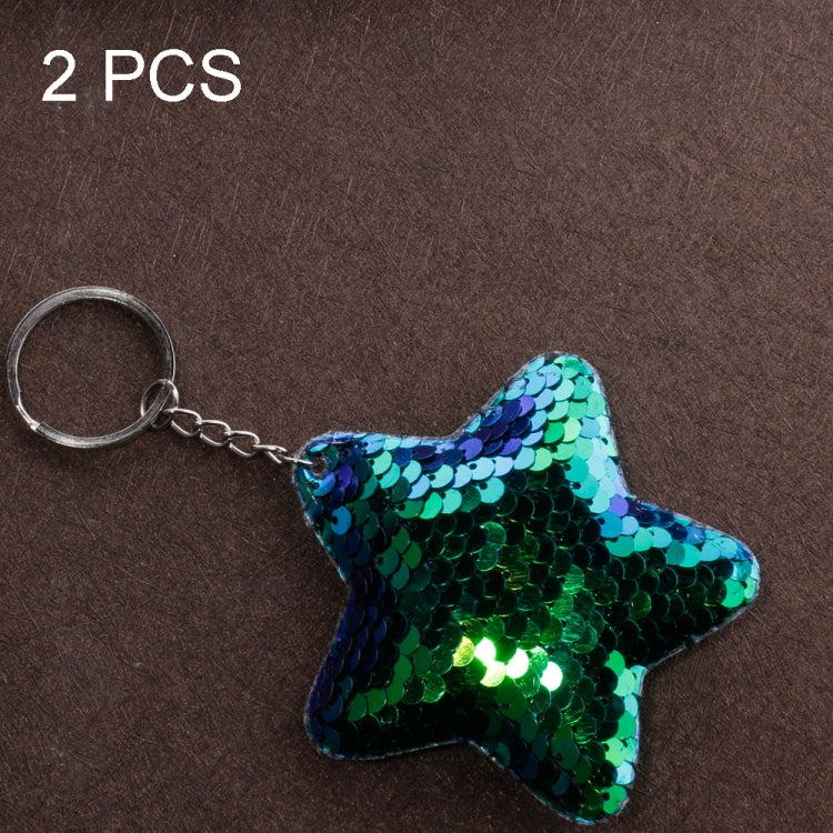 2 PCS Cute Chaveiro Star Keychain Glitter Pompom Sequins Key Chain Gifts for Women Llaveros Mujer Car Bag Accessories Key Ring, Star Shape(Pink), Star Shape(Green), Star Shape(Magenta), Star Shape(Colorful)