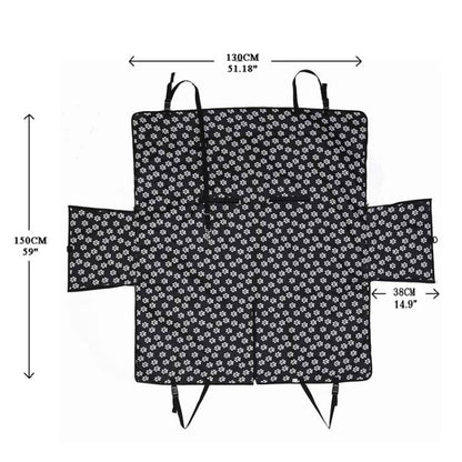 Waterproof Rear Back Pet Dog Car Seat Cover Mats Hammock Protector With Safety Belt, 130x150x38cm