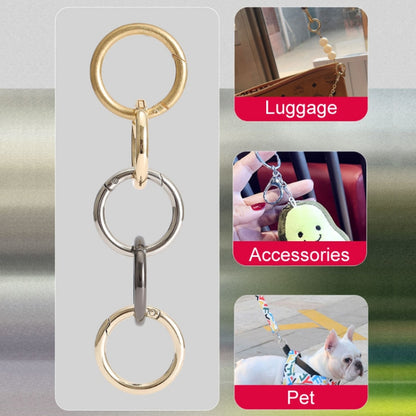 10pcs Zinc Alloy Spring Ring Metal Open Bag Webbing Keychain, Half-inch Light Gold, Half-inch Black, Half-inch Silver, 2 inch Light Gold, 2 inch Black, 2 inch Silver