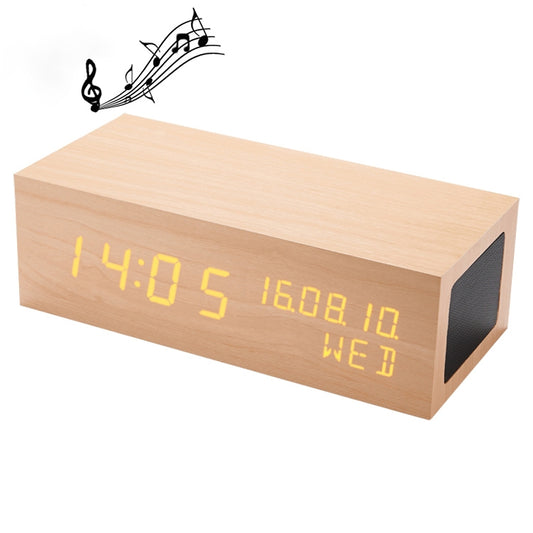 Wooden Clock Bluetooth Speaker, Bluetooth Audio Quality, Charging Humidity Speaker Black Wood, Charging Humidity Speaker Log