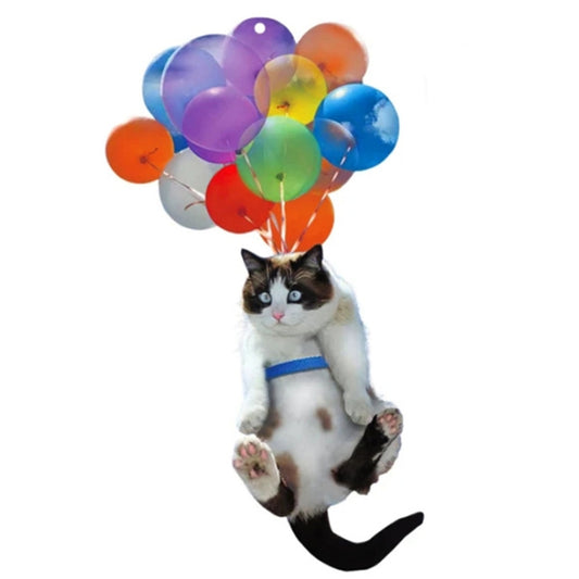 2 PCS Colorful Balloon Cat Car Pendant Car Rearview Mirror Pendant, Colorful Balloon Cat