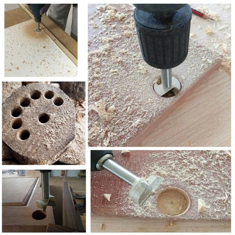 Woodworking Drill Bit Hole Opener Round Lengthened Wooden Door Drill, 15mm, 16mm, 18mm, 20mm, 22mm, 25mm, 28mm, 30mm, 32mm, 35mm, 38mm, 40mm, 45mm, 48mm, 50mm, 53mm, 55mm, 60mm