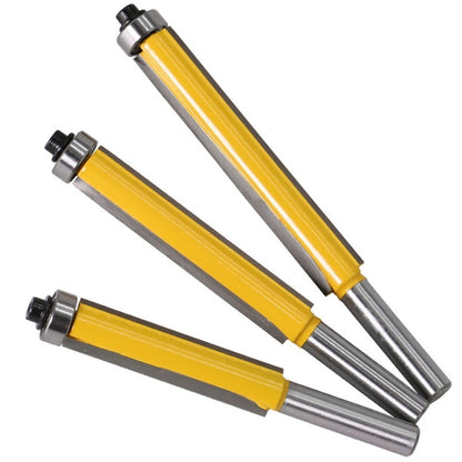 8-Handle Extended Trimming Cutter With Bearing Woodworking Line Milling Cutter, Specification:, 8x1/2x50.8mm, 8x1/2x63.5mm, 8x1/2x76.2mm, 3 PCS/Set