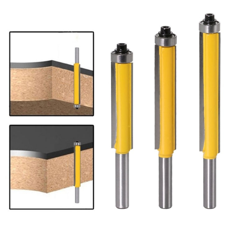 8-Handle Extended Trimming Cutter With Bearing Woodworking Line Milling Cutter, Specification:, 8x1/2x50.8mm, 8x1/2x63.5mm, 8x1/2x76.2mm, 3 PCS/Set