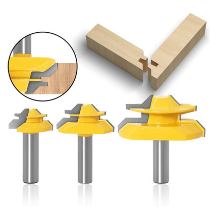 Woodworking Engraving Machine Milling Cutter 45 Degree Jointing Knife, 1/2x1-3/8mm, 1/2x2mm, 1/2x2-3/4mm, 12x1-3/8mm, 12x2mm, 12x2-3/4mm, 1/2mm Handle 3PCS/Set, 12mm Handle 3PCS/Set