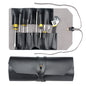 CL97 Multi-Function Toolkit Bundled Leather Tool Bag Double Thickened Two-Purpose Wrench Bag, Black, Brown
