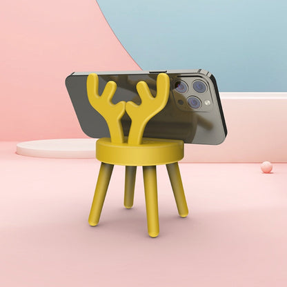 Cartoon Chair Shape Desktop Mobile Phone Holder Cute Mini Universal Phone Rack