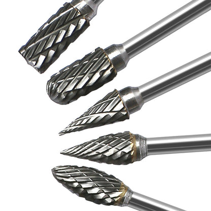 10 PCS / Set Hard Alloy Tungsten Steel Grinding Head Double Pattern Rotating Milling Cutter Head Root Carving Knife, Style: