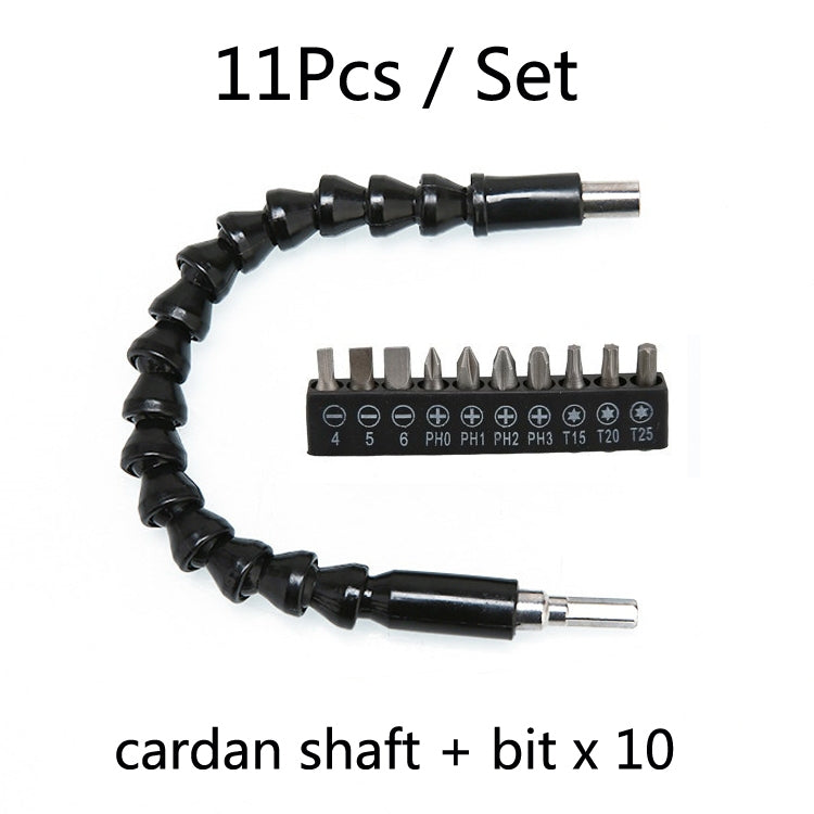 Electric Drill Universal Coupling Sleeve Bit Set Multifunctional Flexible Shaft Electric Drill Accessory Set, Style: 20 PCS / Set, 11 PCS / Set