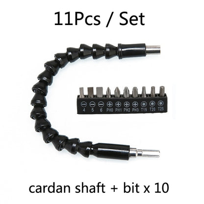 Electric Drill Universal Coupling Sleeve Bit Set Multifunctional Flexible Shaft Electric Drill Accessory Set, Style: 20 PCS / Set, 11 PCS / Set