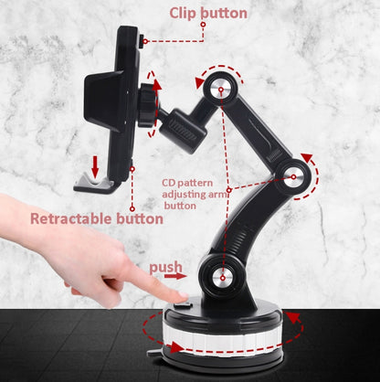 X-0566 Big Suction Cup Car Phone Holder Center Console Phone Holder, X-0566 Black Gray, X-0566 Black Green
