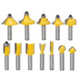12 PCS / Set Woodworking Engraving Machine Trimmer Cutting Tool