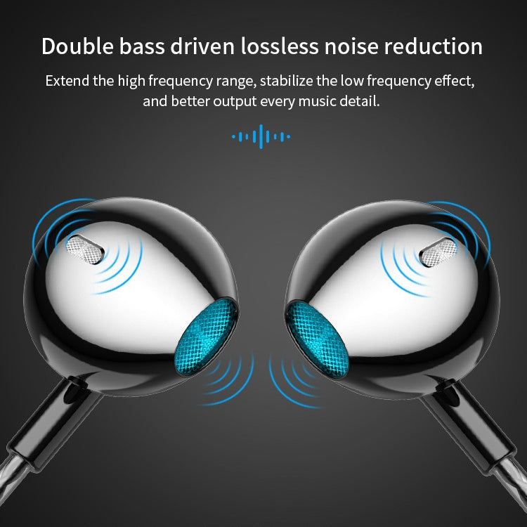 TS5000 3.5mm Metal Subwoofer Wired Earphone, Pink, Red, Black, Silver Gray
