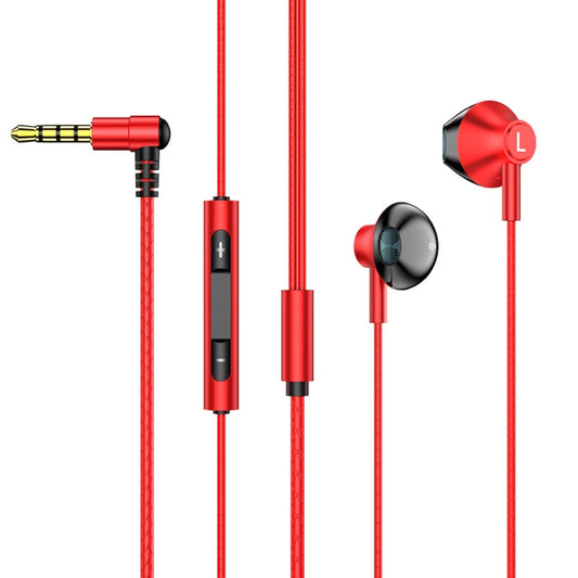 TS6800 3.5mm Metal Elbow Noise Cancelling Wired Game Earphone, Red, Green, Black, Silver Gray
