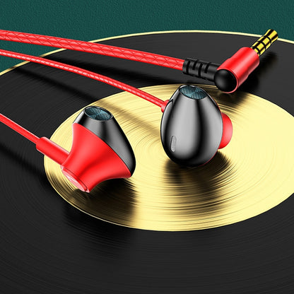TS6800 3.5mm Metal Elbow Noise Cancelling Wired Game Earphone, Red, Green, Black, Silver Gray