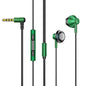 TS6800 3.5mm Metal Elbow Noise Cancelling Wired Game Earphone, Red, Green, Black, Silver Gray