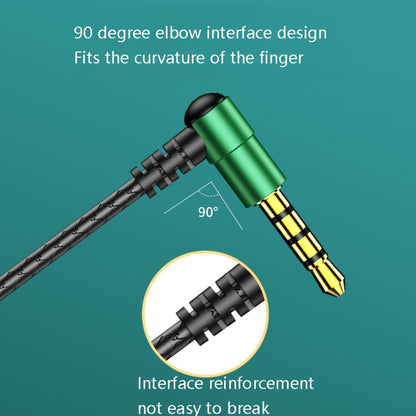 TS6800 3.5mm Metal Elbow Noise Cancelling Wired Game Earphone, Red, Green, Black, Silver Gray