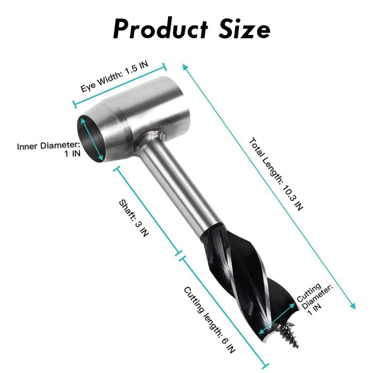 Woodworking Hand Drill Outdoor Survival Drill Hand Screw Drill, With PU Leather Case (Gray), With Cowhide Case (Brown)