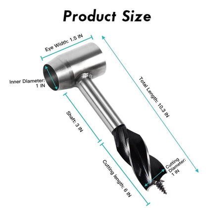 Woodworking Hand Drill Outdoor Survival Drill Hand Screw Drill, With PU Leather Case (Gray), With Cowhide Case (Brown)
