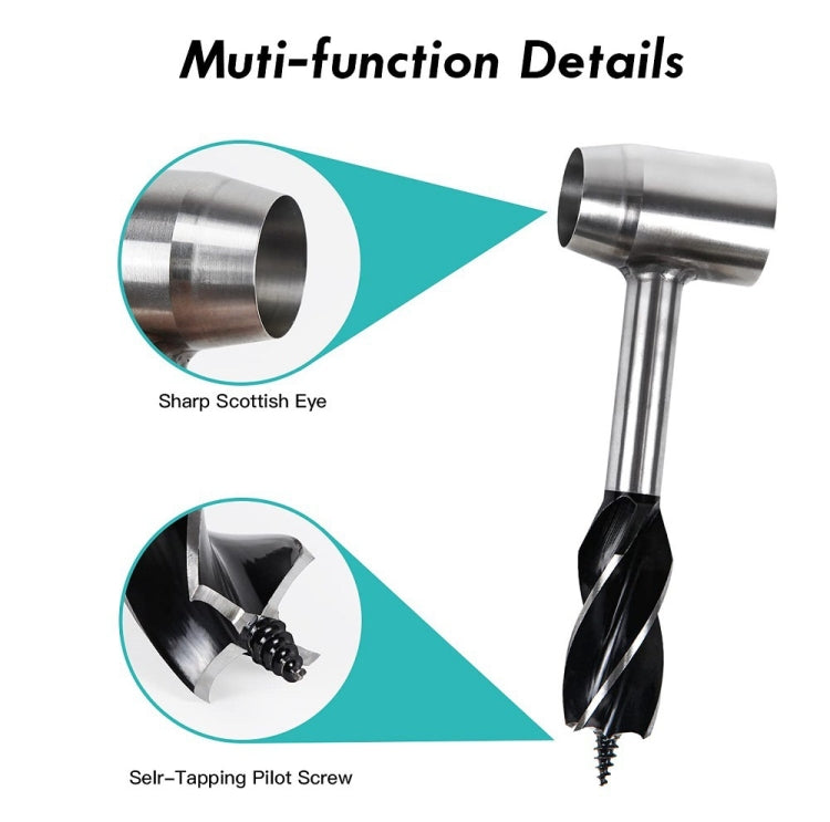 Woodworking Hand Drill Outdoor Survival Drill Hand Screw Drill, With PU Leather Case (Gray), With Cowhide Case (Brown)