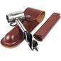 Woodworking Hand Drill Outdoor Survival Drill Hand Screw Drill, With PU Leather Case (Gray), With Cowhide Case (Brown)