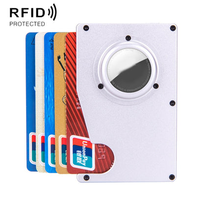 Tracker Card Holder Anti Loss RFID Wallet Card Holder for AirTag, Blue, Black, Grey, Silver