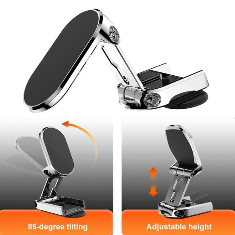 Vehicle Bracket Magnetic Navigation Bracket, Folding Black, Folding Silve