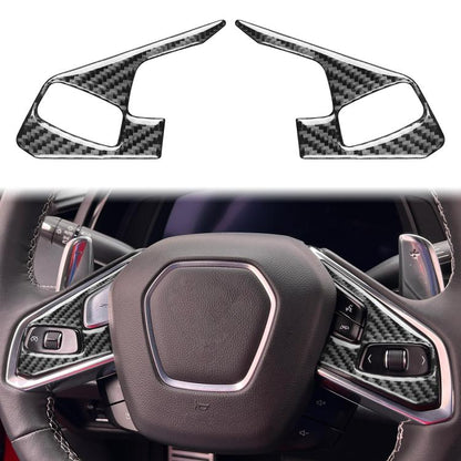 For Chevrolet Corvette C8 2pcs /Set Steering Wheel Button Frame Sticker