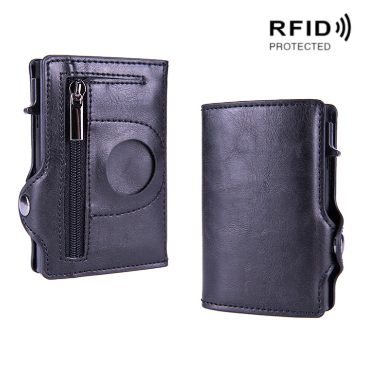 X-85 RFID Multi-compartment Card Holder For Airtag, Black, Apricot, Carbon Fiber