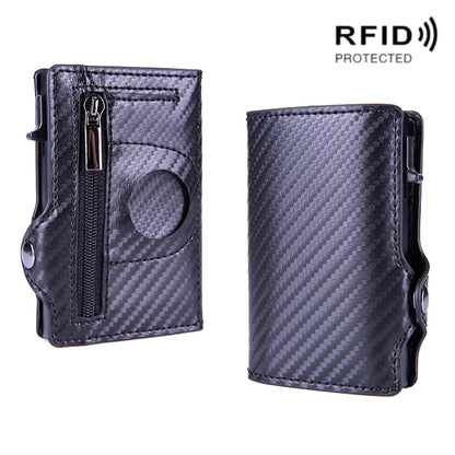X-85 RFID Multi-compartment Card Holder For Airtag, Black, Apricot, Carbon Fiber