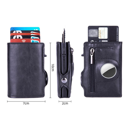 X-85 RFID Multi-compartment Card Holder For Airtag, Black, Apricot, Carbon Fiber