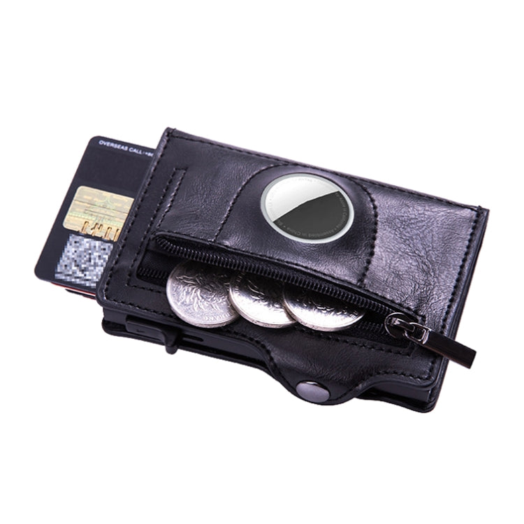 X-85 RFID Multi-compartment Card Holder For Airtag, Black, Apricot, Carbon Fiber
