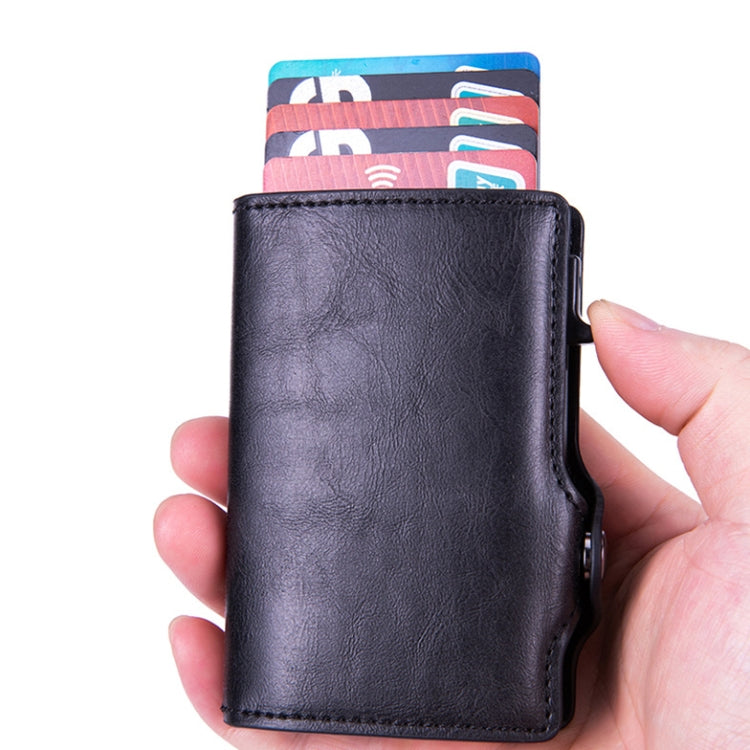 X-85 RFID Multi-compartment Card Holder For Airtag, Black, Apricot, Carbon Fiber