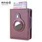 X-80 RFID Anti-theft Brushed Leather Card Holder For AirTag, Black, Blue, Coffee, Apricot, Carbon Fiber Black