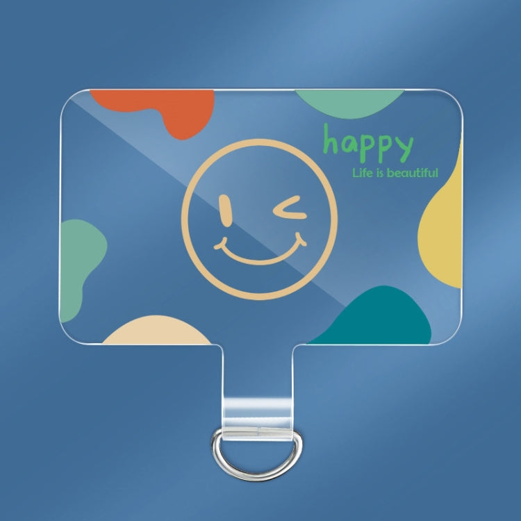 Universal Phone Lanyard Gasket Back Stick TPU Connecting Piece, Smile, Colored Smiley Face, Happy, Rainbow, Deer, Adorable Tiger