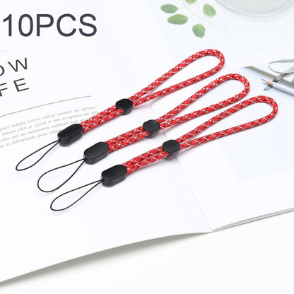 10 PCS Adjustable Mobile Phone Lanyard Short Type Lanyard Wrist Anti-lost Lanyard, Jacquard Green, Jacquard Blue, Jacquard Red, Black