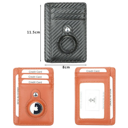 TQ-319 Anti-Theft Anti-Lost Tracker Leather Card Holder For AirTag, Style:, Carbon Fiber (Black), Carbon Fiber (Brown), Flat Pattern (Black), Flat Pattern (Brown), Leather Flat Pattern (Black)
