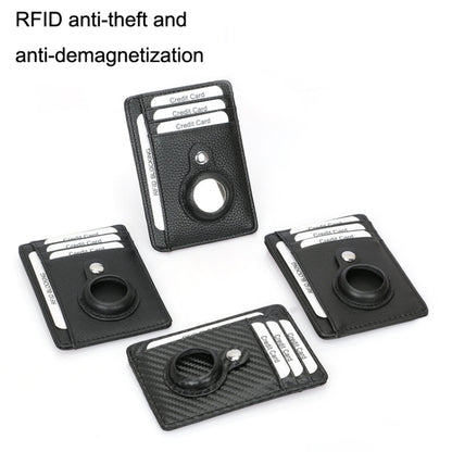 TQ-319 Anti-Theft Anti-Lost Tracker Leather Card Holder For AirTag, Style:, Carbon Fiber (Black), Carbon Fiber (Brown), Flat Pattern (Black), Flat Pattern (Brown), Leather Flat Pattern (Black)
