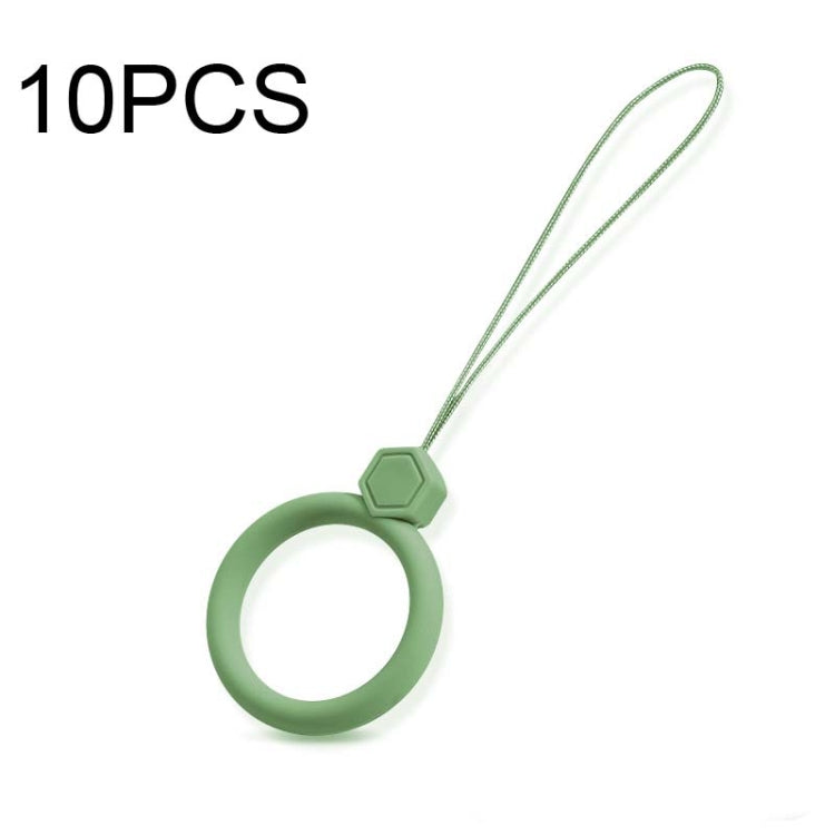 10 PCS Silicone Ring Mobile Phone Lanyard Water Bottle Anti-fall Pendant, Midnight Blue, Clove Purple, Vitality Red, Lemon Yellow, Classic Black, Matcha Green, Sand Pink, Lavender Gray, Dark Night Green, White, Tea Red, Coral Orange