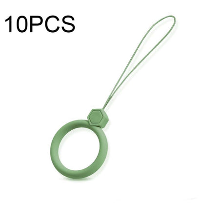 10 PCS Silicone Ring Mobile Phone Lanyard Water Bottle Anti-fall Pendant, Midnight Blue, Clove Purple, Vitality Red, Lemon Yellow, Classic Black, Matcha Green, Sand Pink, Lavender Gray, Dark Night Green, White, Tea Red, Coral Orange
