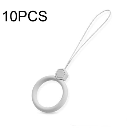 10 PCS Silicone Ring Mobile Phone Lanyard Water Bottle Anti-fall Pendant, Midnight Blue, Clove Purple, Vitality Red, Lemon Yellow, Classic Black, Matcha Green, Sand Pink, Lavender Gray, Dark Night Green, White, Tea Red, Coral Orange