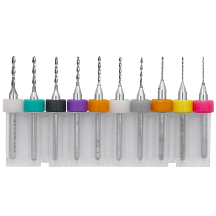 10 In 1 PCB Tungsten Steel Drill Bits Carving Miniature Drill Bits, Size:, 2.1-3.0mm, 0.1-1mm, 0.6-1.5mm, 1.1-2mm, 1.5-2.4mm