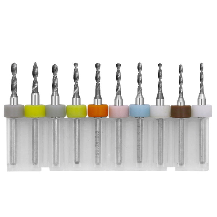 10 In 1 PCB Tungsten Steel Drill Bits Carving Miniature Drill Bits, Size:, 2.1-3.0mm, 0.1-1mm, 0.6-1.5mm, 1.1-2mm, 1.5-2.4mm