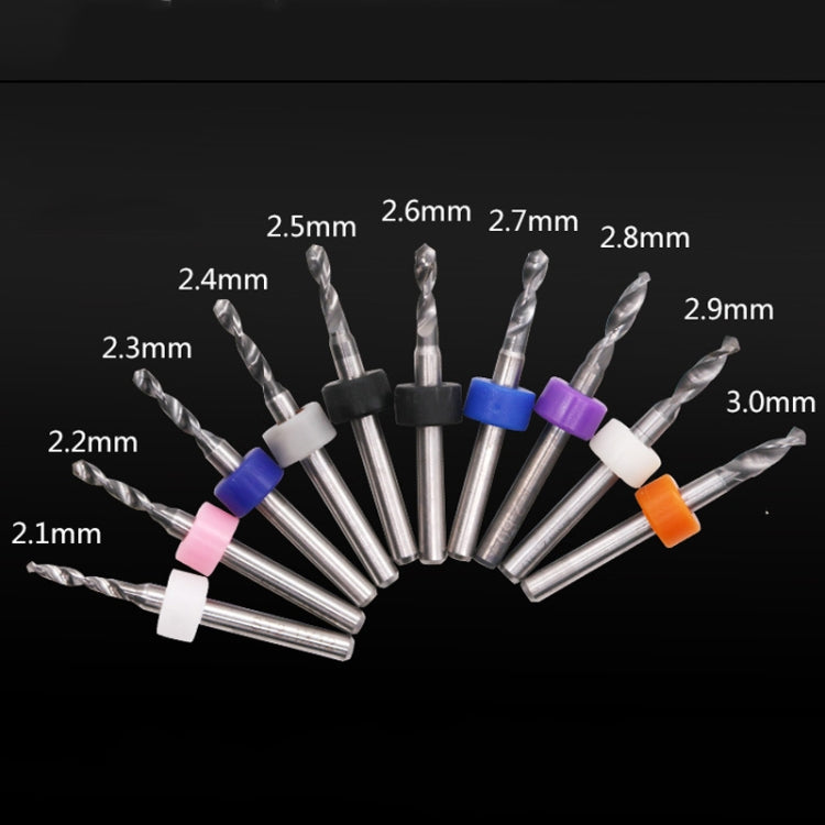 10 In 1 PCB Tungsten Steel Drill Bits Carving Miniature Drill Bits, Size:, 2.1-3.0mm, 0.1-1mm, 0.6-1.5mm, 1.1-2mm, 1.5-2.4mm
