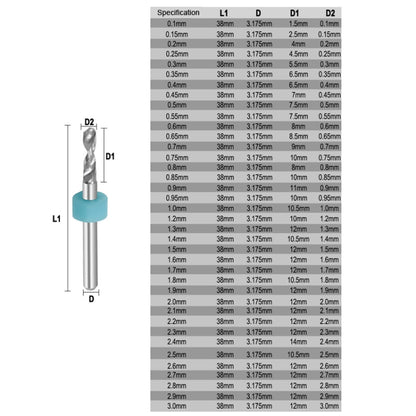 10 In 1 PCB Tungsten Steel Drill Bits Carving Miniature Drill Bits, Size:, 2.1-3.0mm, 0.1-1mm, 0.6-1.5mm, 1.1-2mm, 1.5-2.4mm