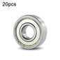 20pcs Miniature Bearings Silent Deep Groove Ball Bearings, 604zz, 605zz, 606zz, 607zz, 608zz, 609zz, 6000zz, 6001zz, 6002zz
