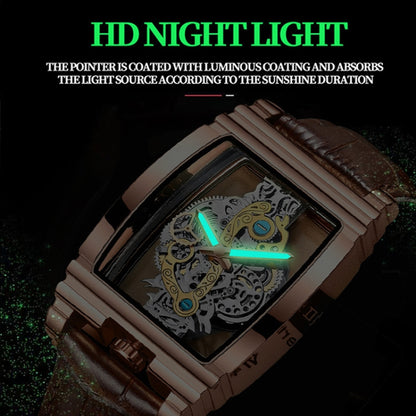 BINBOND B5011 Gear Hollow Outdoor Waterproof Luminous Men Business Watches
